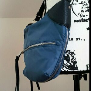 Co-Lab May-Lynn Teal expandable nylon crossbody bag